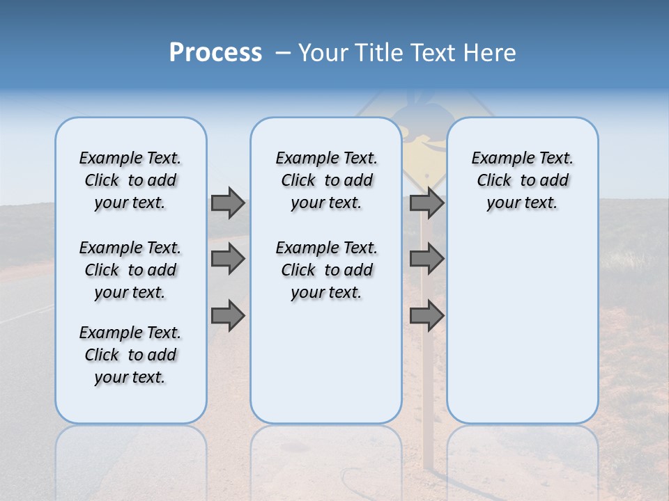 Warning Bandicoot Road Sign Standing Beside A Road In Western Australia. In Background Electric Generating Windmills. Australia PowerPoint Template
