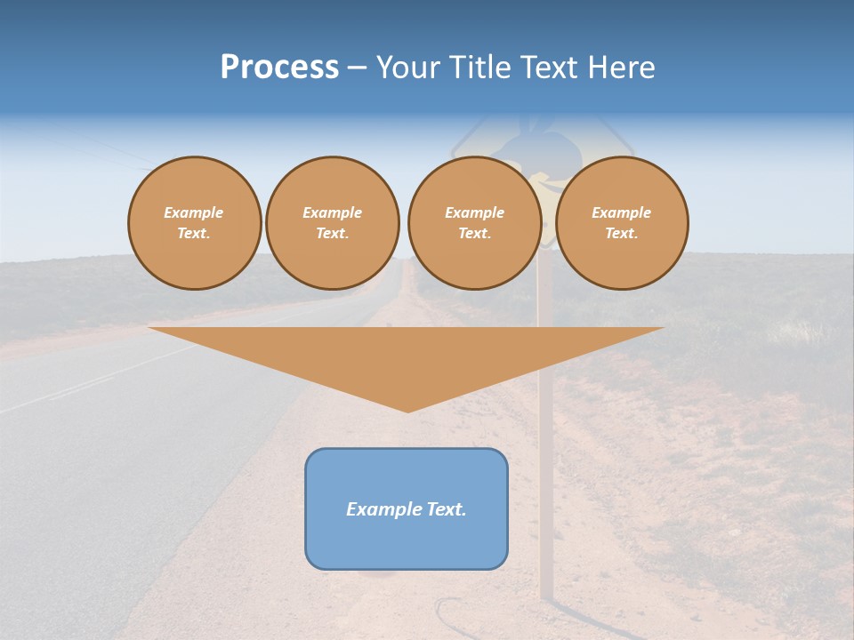 Warning Bandicoot Road Sign Standing Beside A Road In Western Australia. In Background Electric Generating Windmills. Australia PowerPoint Template