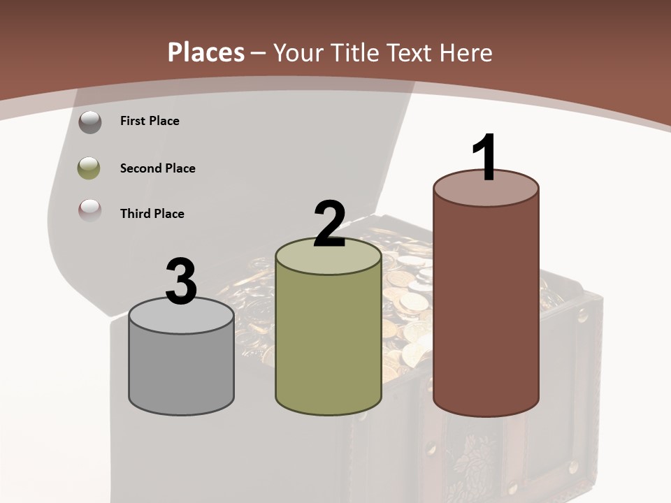 A Wooden Ancient Chest Full Of Money PowerPoint Template