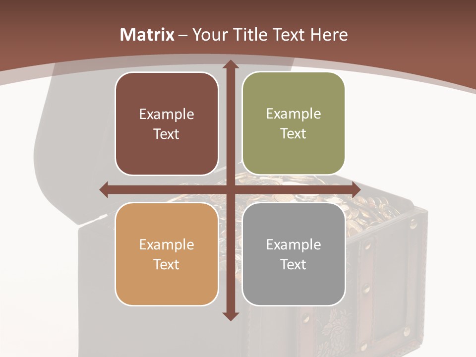 A Wooden Ancient Chest Full Of Money PowerPoint Template