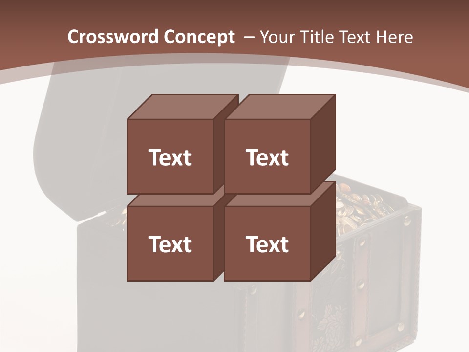 A Wooden Ancient Chest Full Of Money PowerPoint Template