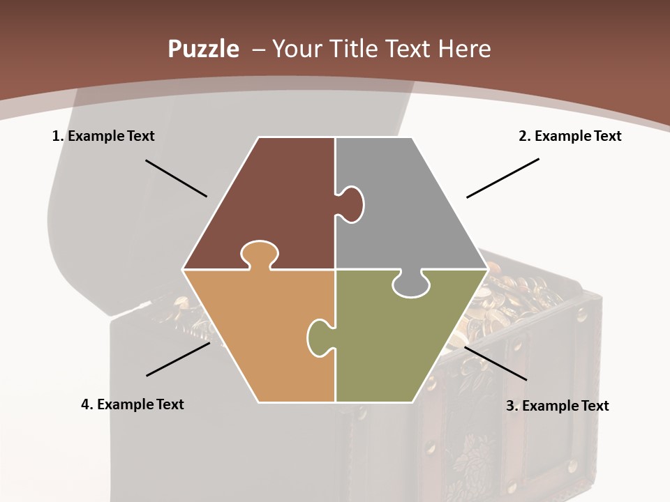 A Wooden Ancient Chest Full Of Money PowerPoint Template