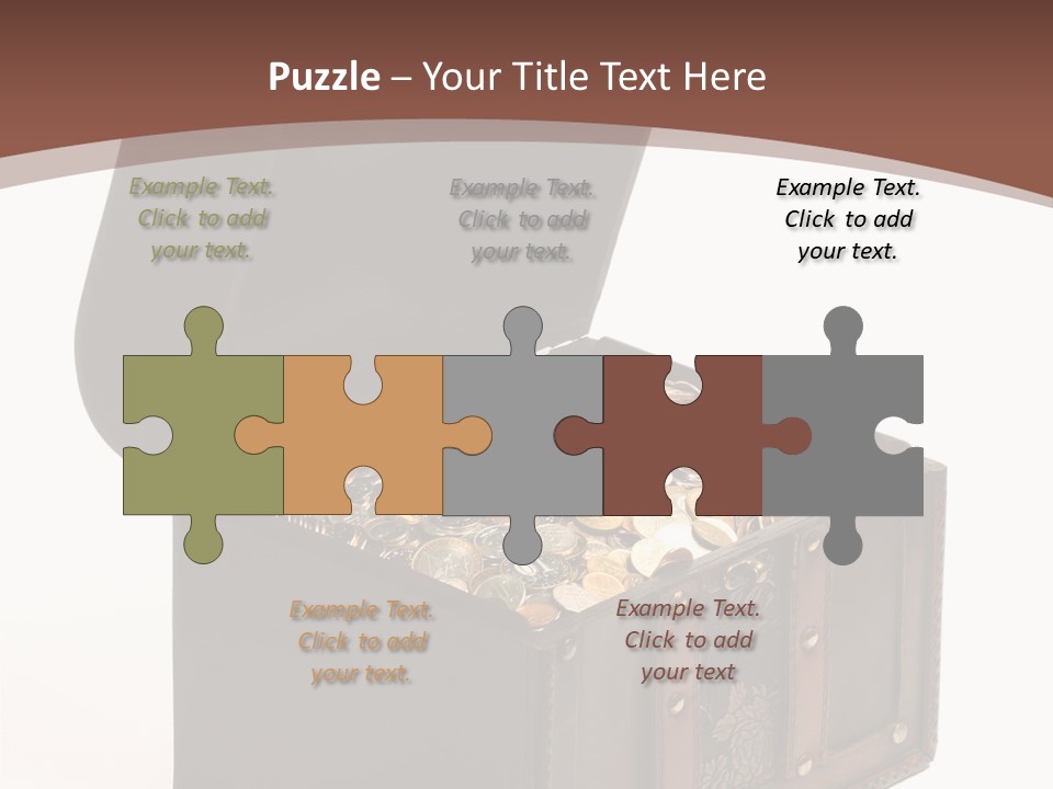 A Wooden Ancient Chest Full Of Money PowerPoint Template