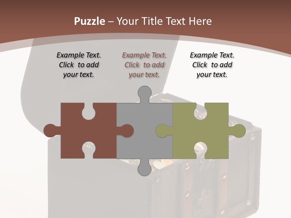 A Wooden Ancient Chest Full Of Money PowerPoint Template