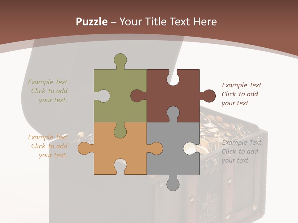 A Wooden Ancient Chest Full Of Money PowerPoint Template