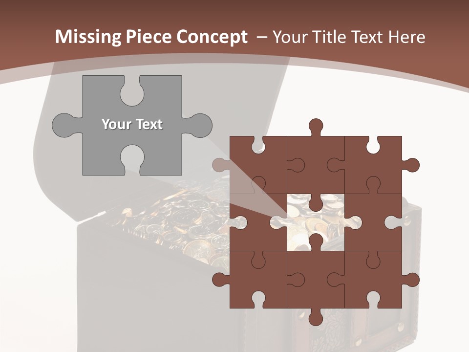 A Wooden Ancient Chest Full Of Money PowerPoint Template