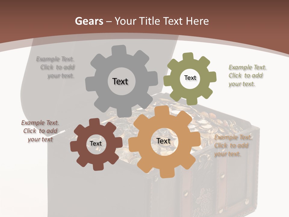 A Wooden Ancient Chest Full Of Money PowerPoint Template