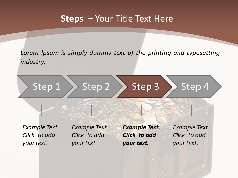 A Wooden Ancient Chest Full Of Money PowerPoint Template