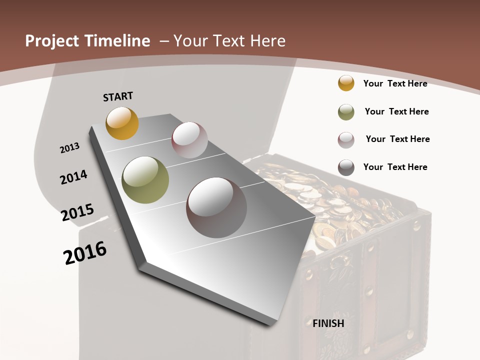 A Wooden Ancient Chest Full Of Money PowerPoint Template