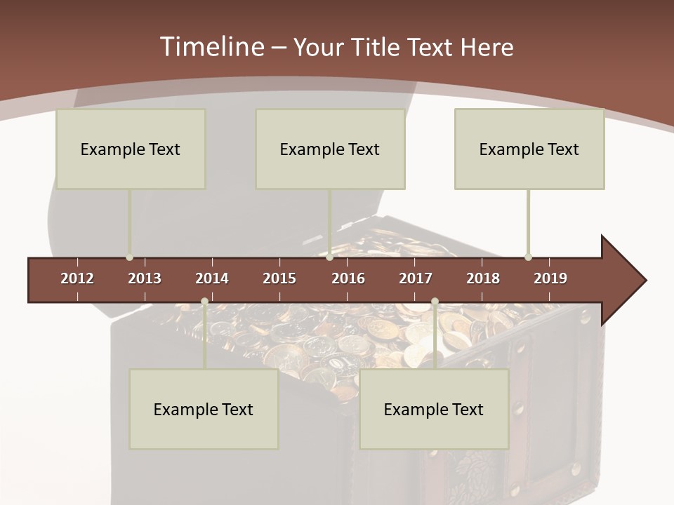 A Wooden Ancient Chest Full Of Money PowerPoint Template