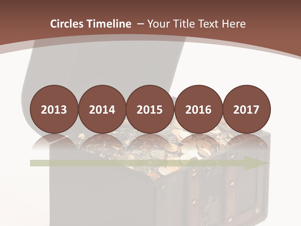 A Wooden Ancient Chest Full Of Money PowerPoint Template