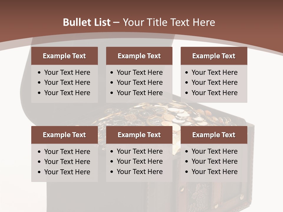 A Wooden Ancient Chest Full Of Money PowerPoint Template