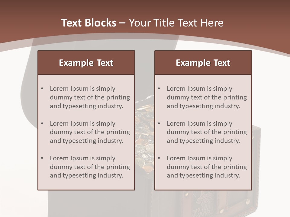 A Wooden Ancient Chest Full Of Money PowerPoint Template