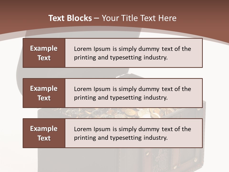 A Wooden Ancient Chest Full Of Money PowerPoint Template