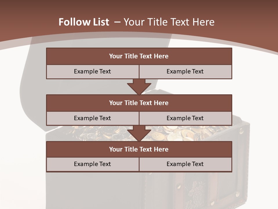 A Wooden Ancient Chest Full Of Money PowerPoint Template