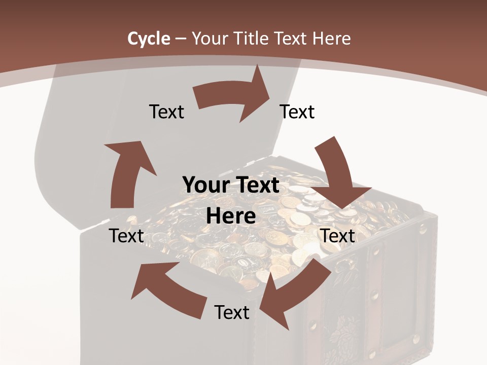 A Wooden Ancient Chest Full Of Money PowerPoint Template