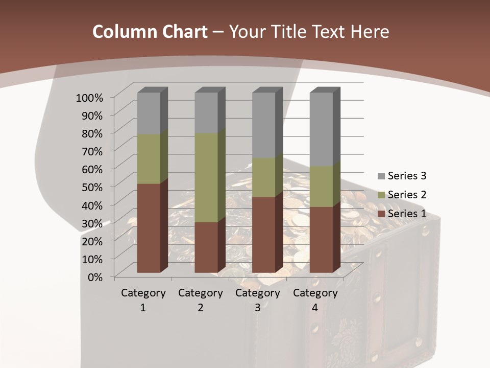 A Wooden Ancient Chest Full Of Money PowerPoint Template