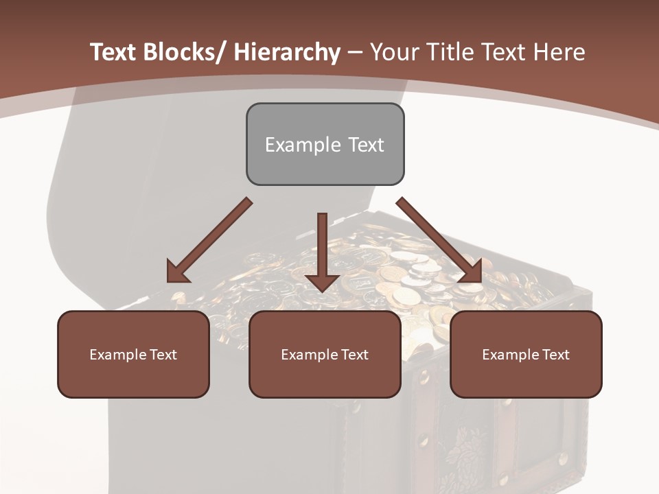 A Wooden Ancient Chest Full Of Money PowerPoint Template