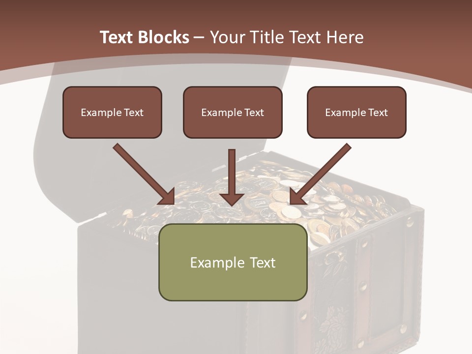 A Wooden Ancient Chest Full Of Money PowerPoint Template