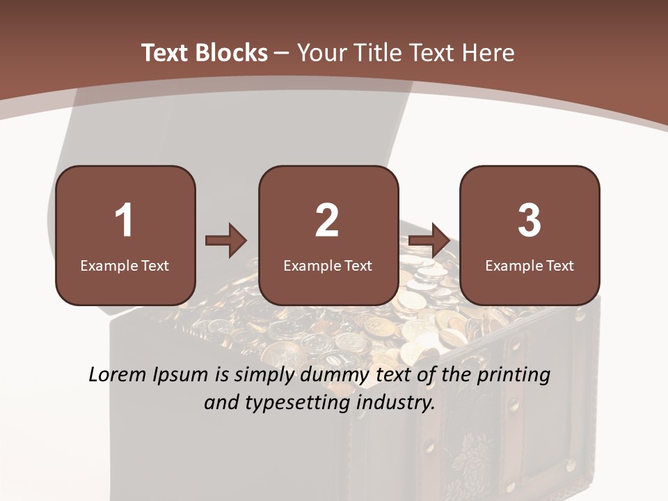 A Wooden Ancient Chest Full Of Money PowerPoint Template