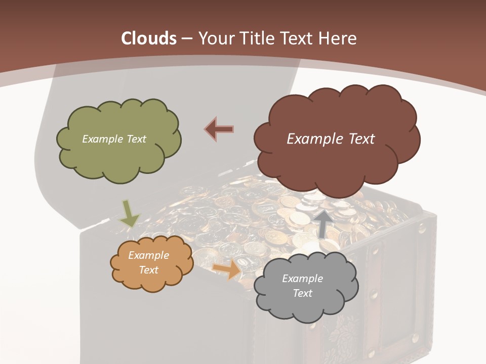 A Wooden Ancient Chest Full Of Money PowerPoint Template