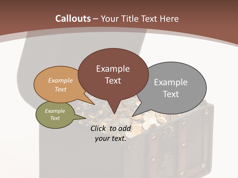 A Wooden Ancient Chest Full Of Money PowerPoint Template
