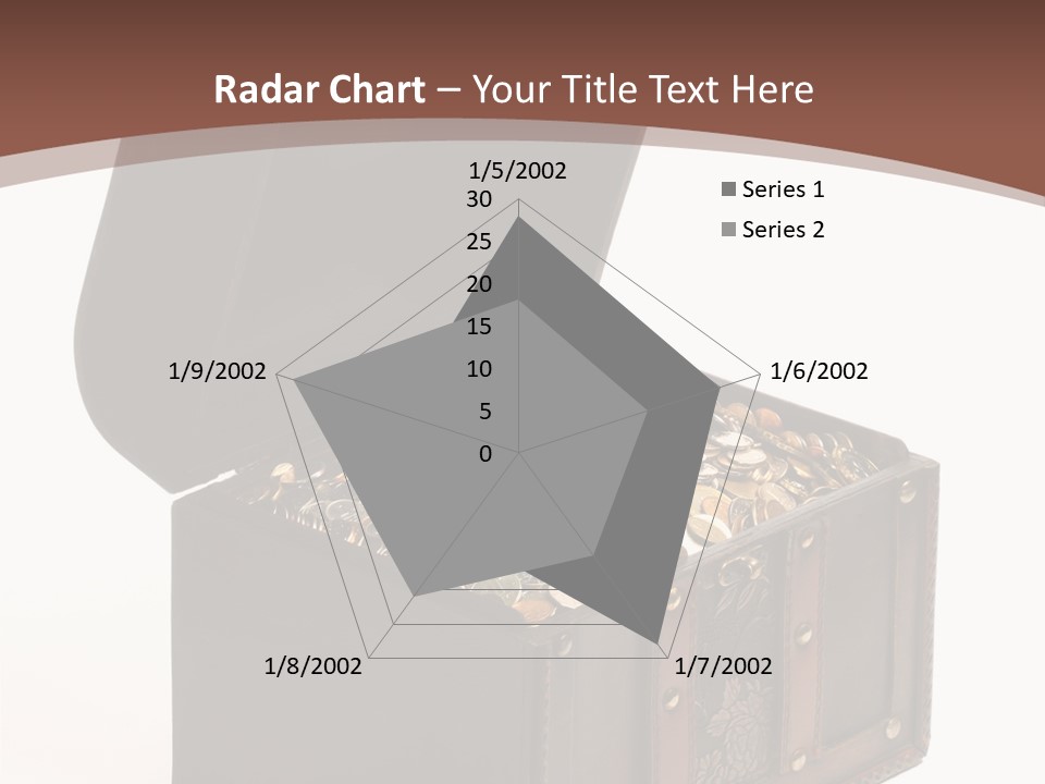 A Wooden Ancient Chest Full Of Money PowerPoint Template