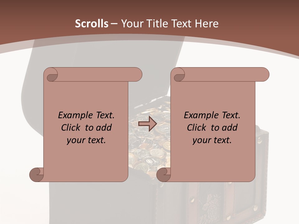 A Wooden Ancient Chest Full Of Money PowerPoint Template