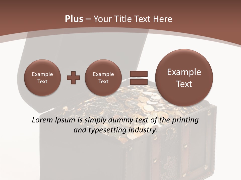 A Wooden Ancient Chest Full Of Money PowerPoint Template
