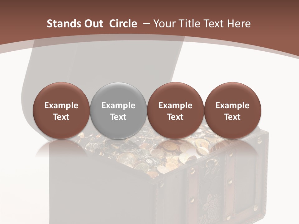 A Wooden Ancient Chest Full Of Money PowerPoint Template