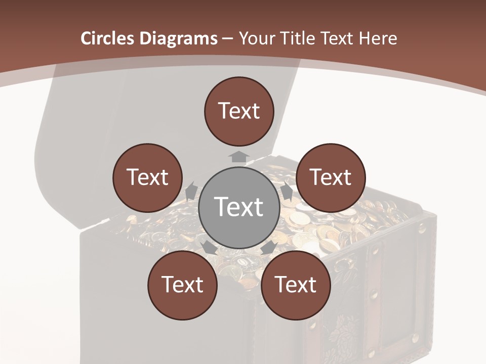 A Wooden Ancient Chest Full Of Money PowerPoint Template