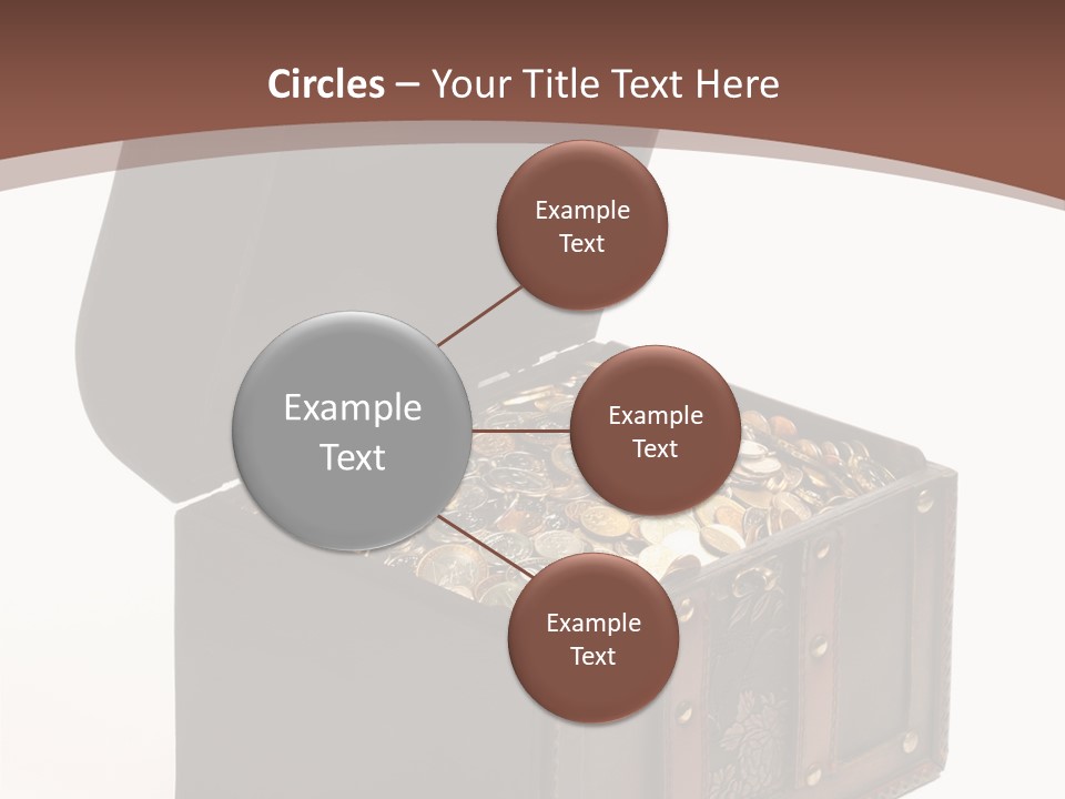 A Wooden Ancient Chest Full Of Money PowerPoint Template