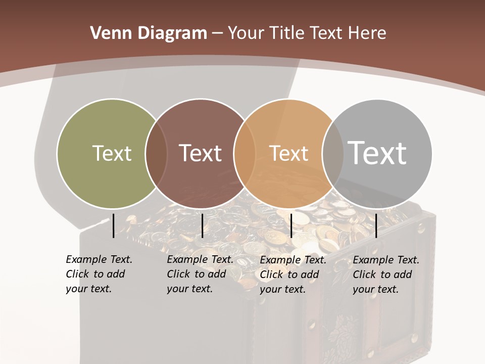 A Wooden Ancient Chest Full Of Money PowerPoint Template