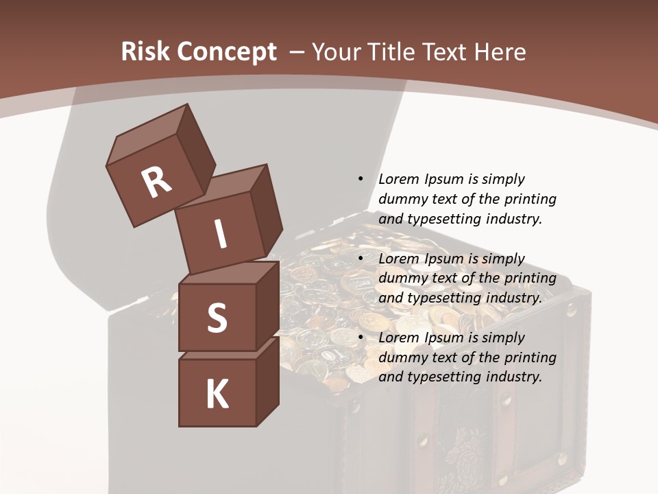 A Wooden Ancient Chest Full Of Money PowerPoint Template