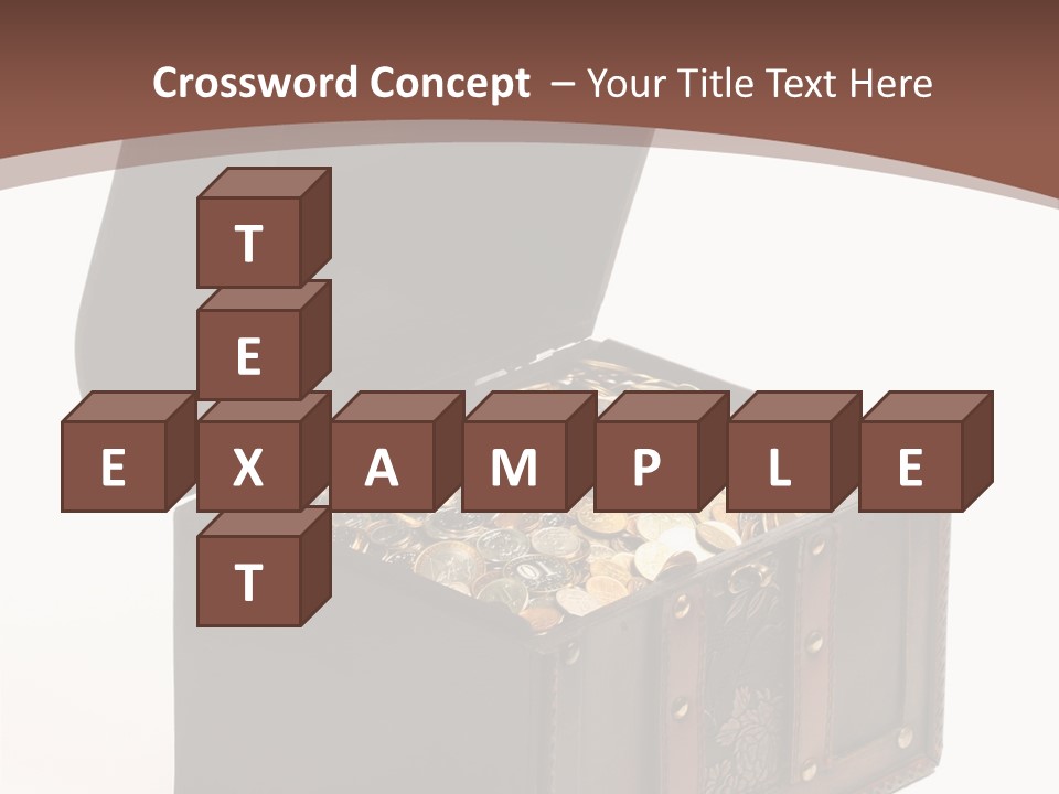 A Wooden Ancient Chest Full Of Money PowerPoint Template