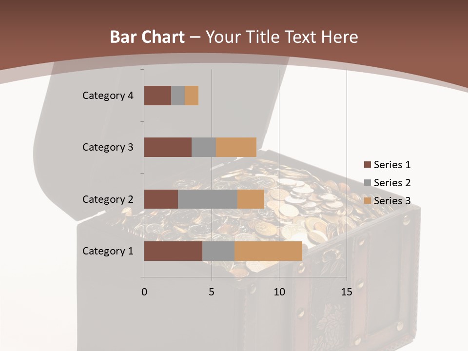 A Wooden Ancient Chest Full Of Money PowerPoint Template
