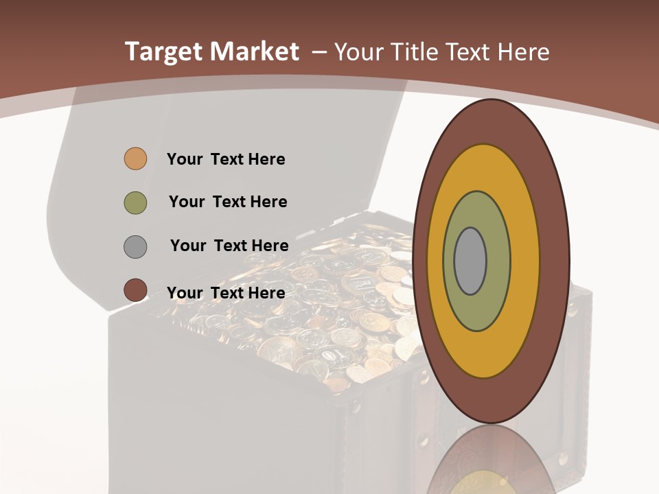 A Wooden Ancient Chest Full Of Money PowerPoint Template