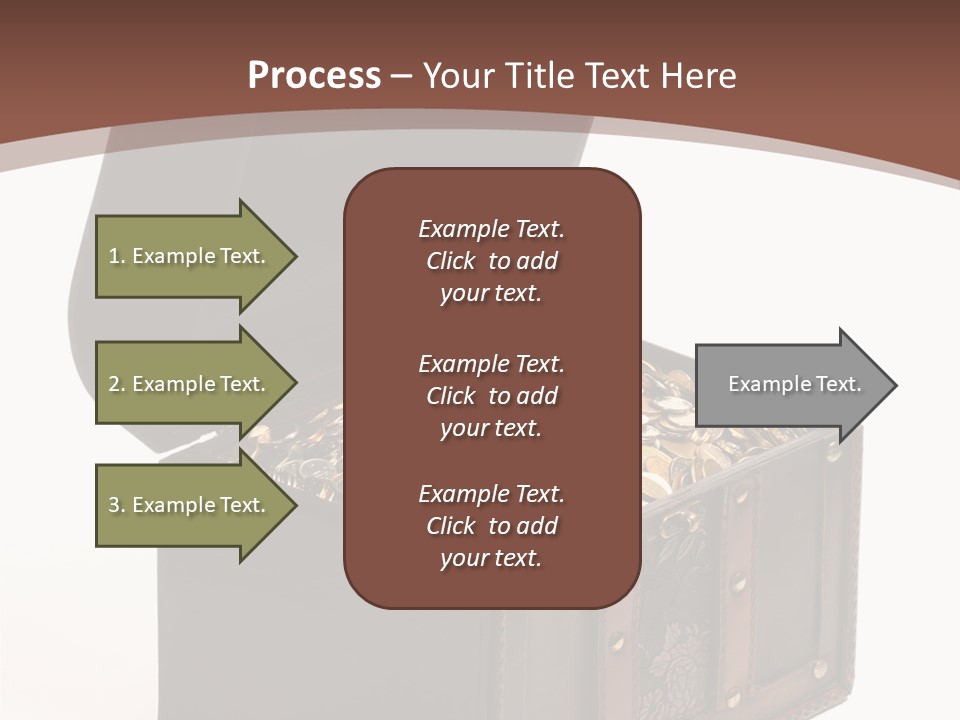 A Wooden Ancient Chest Full Of Money PowerPoint Template