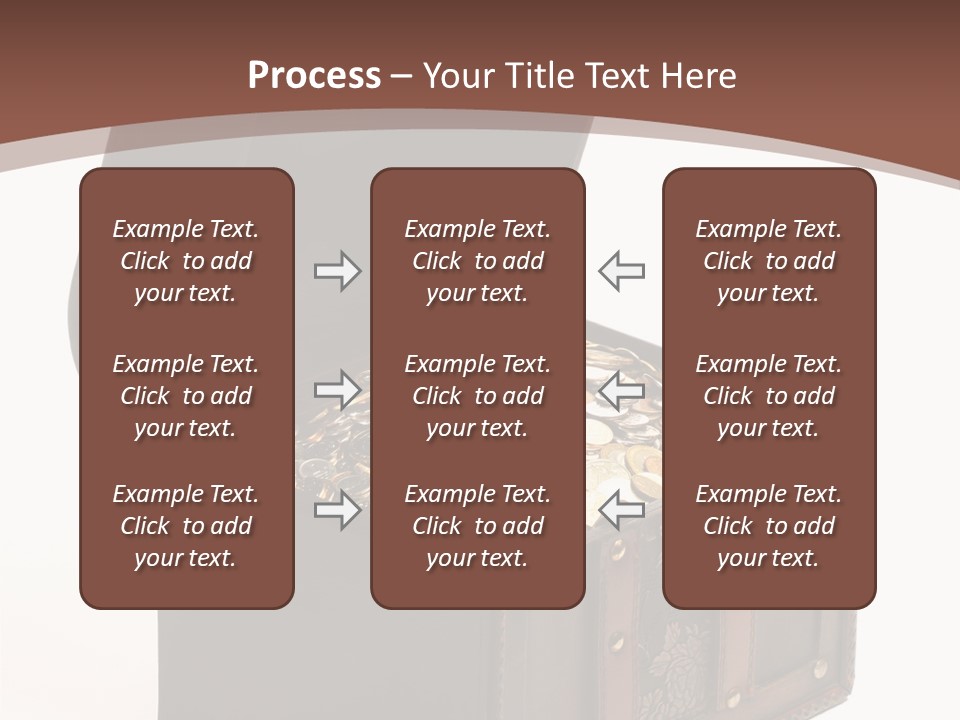 A Wooden Ancient Chest Full Of Money PowerPoint Template