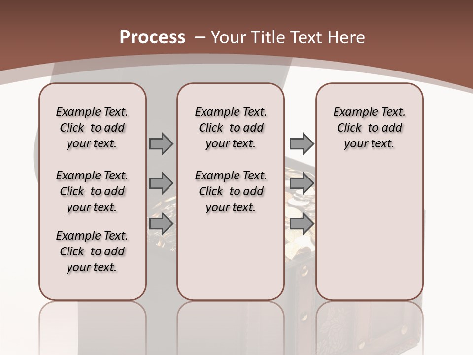 A Wooden Ancient Chest Full Of Money PowerPoint Template