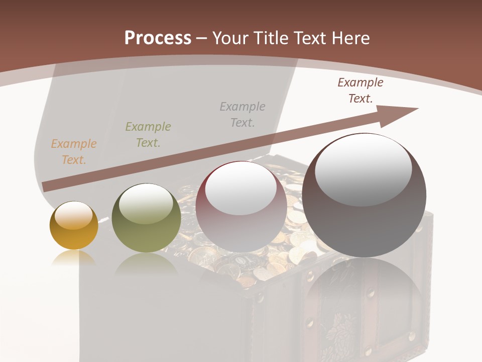 A Wooden Ancient Chest Full Of Money PowerPoint Template