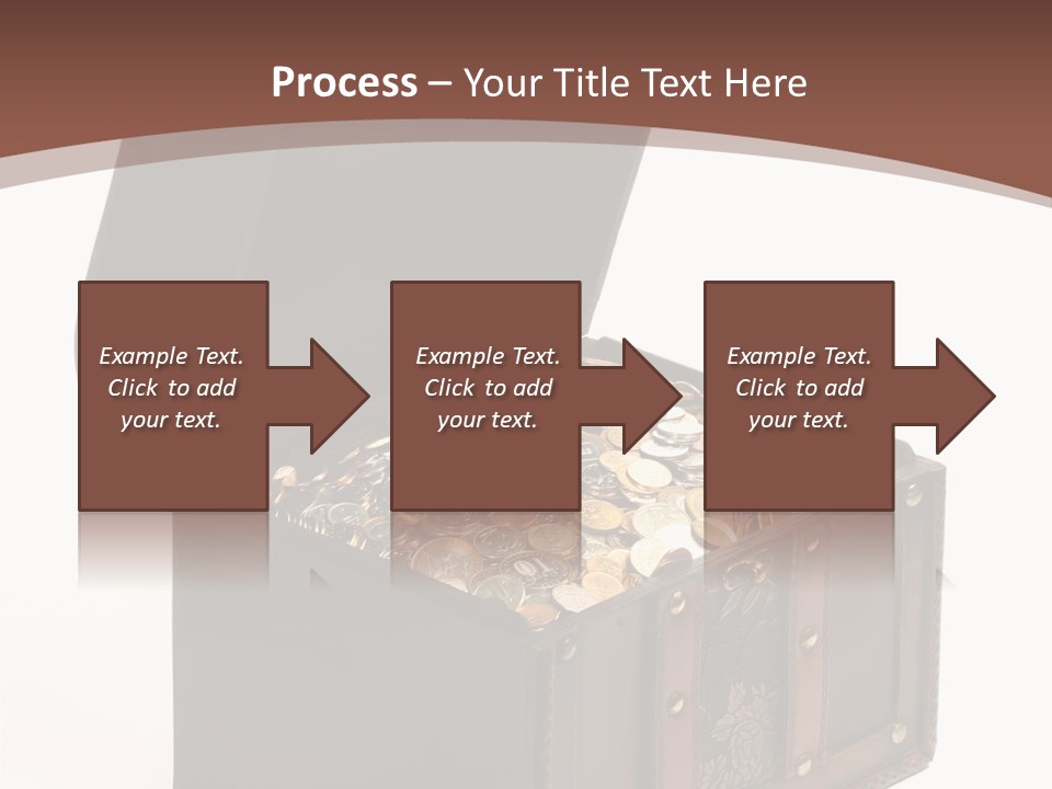 A Wooden Ancient Chest Full Of Money PowerPoint Template