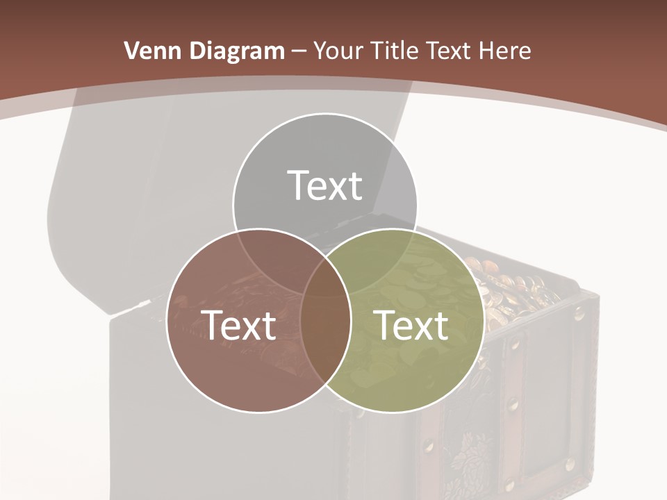 A Wooden Ancient Chest Full Of Money PowerPoint Template