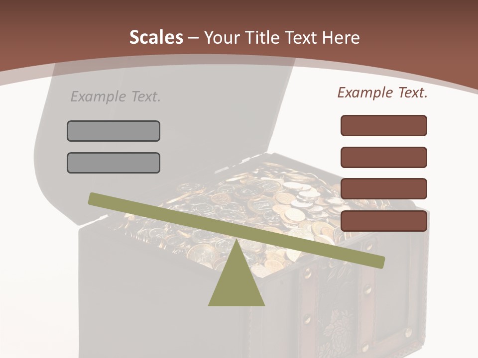 A Wooden Ancient Chest Full Of Money PowerPoint Template