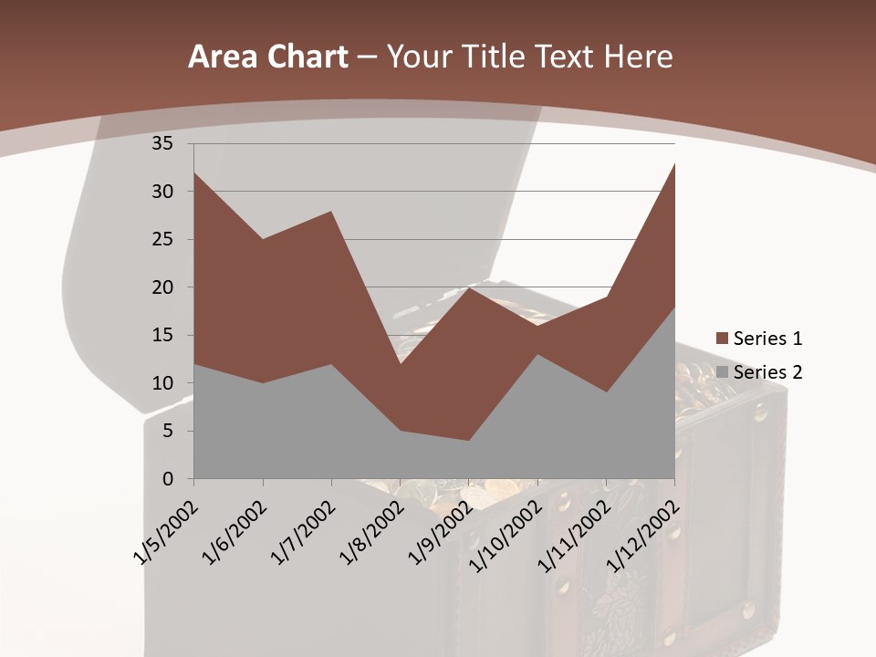 A Wooden Ancient Chest Full Of Money PowerPoint Template