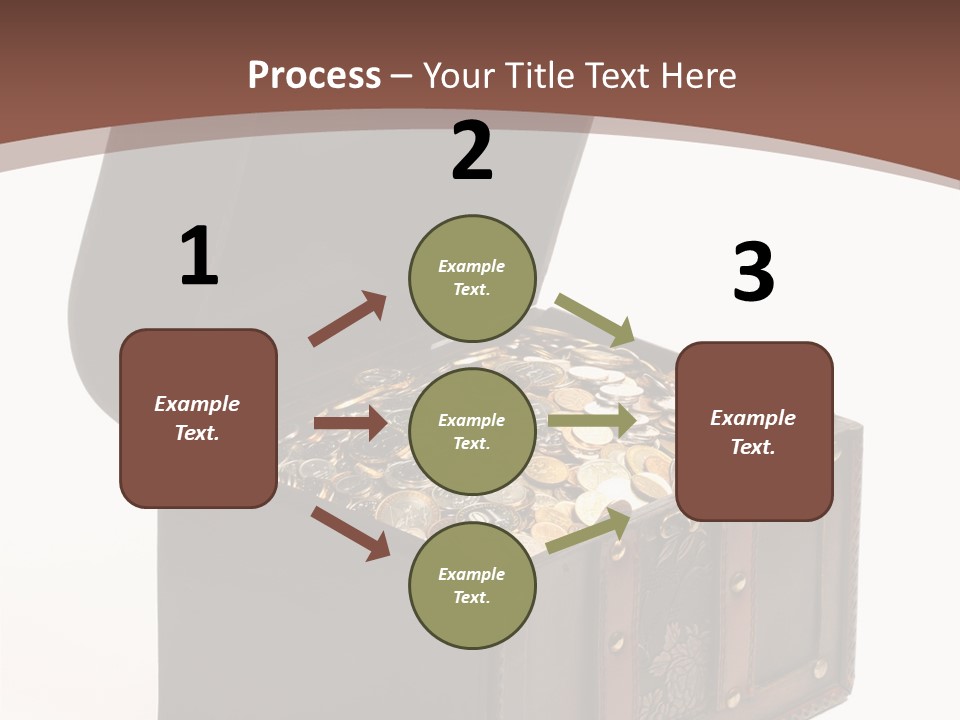 A Wooden Ancient Chest Full Of Money PowerPoint Template