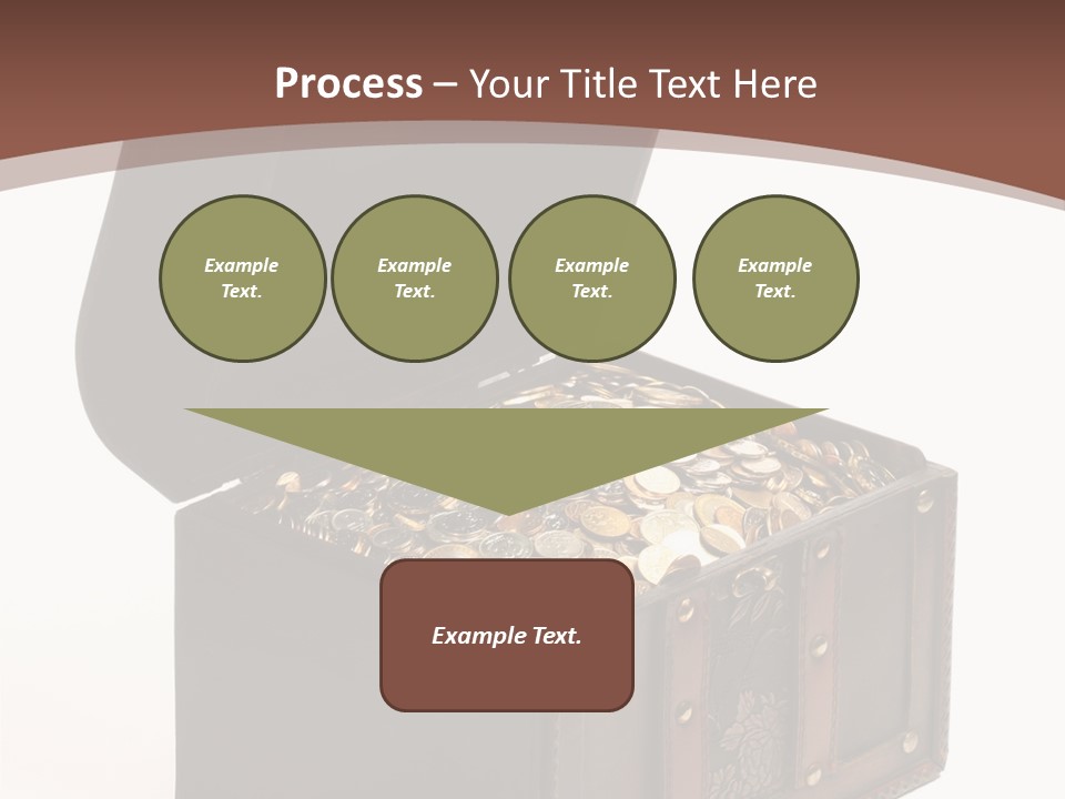 A Wooden Ancient Chest Full Of Money PowerPoint Template