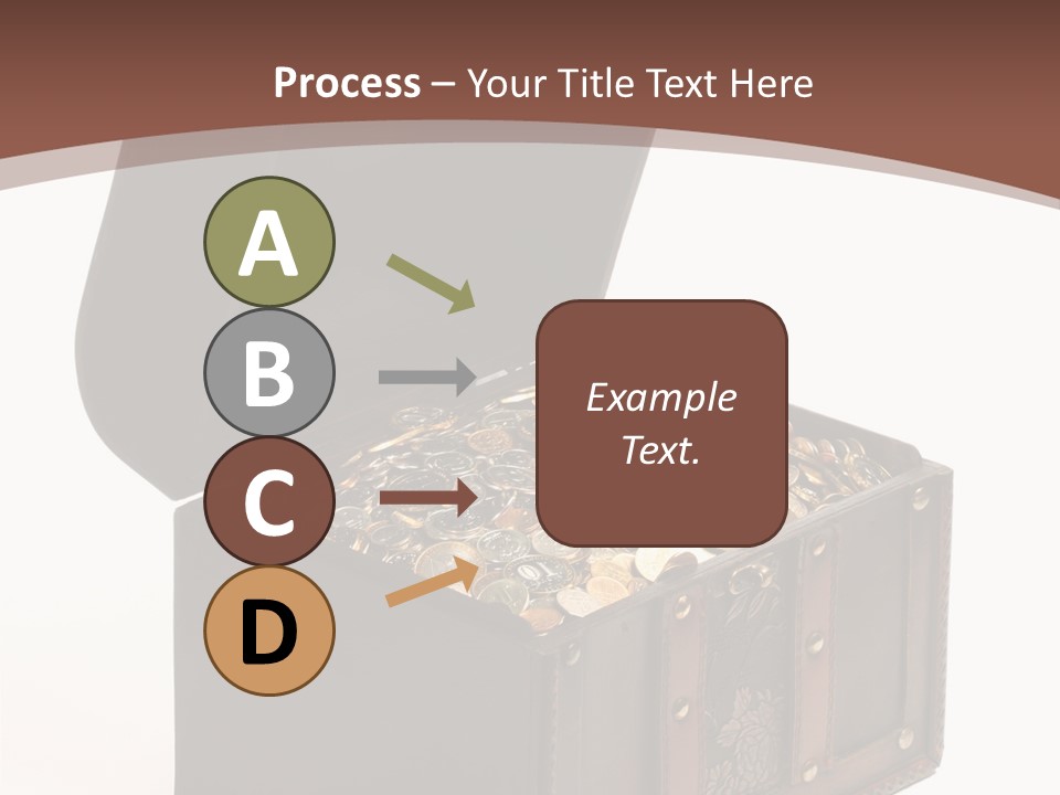 A Wooden Ancient Chest Full Of Money PowerPoint Template
