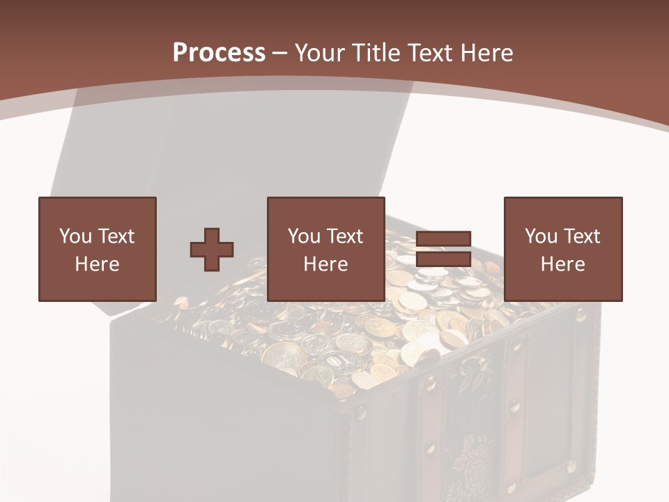 A Wooden Ancient Chest Full Of Money PowerPoint Template