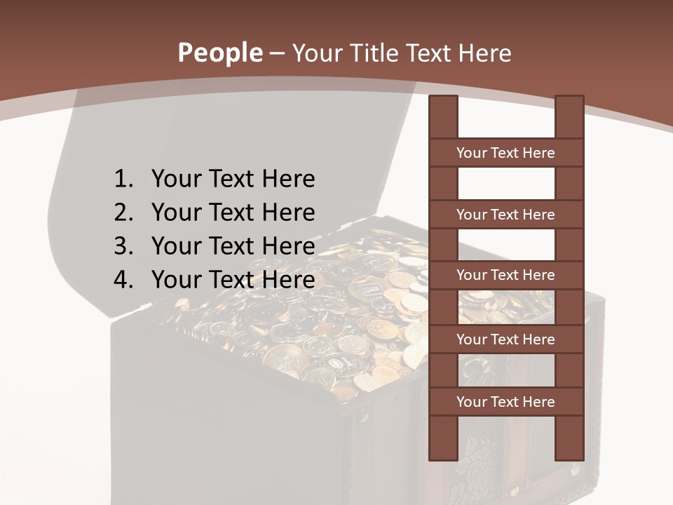 A Wooden Ancient Chest Full Of Money PowerPoint Template